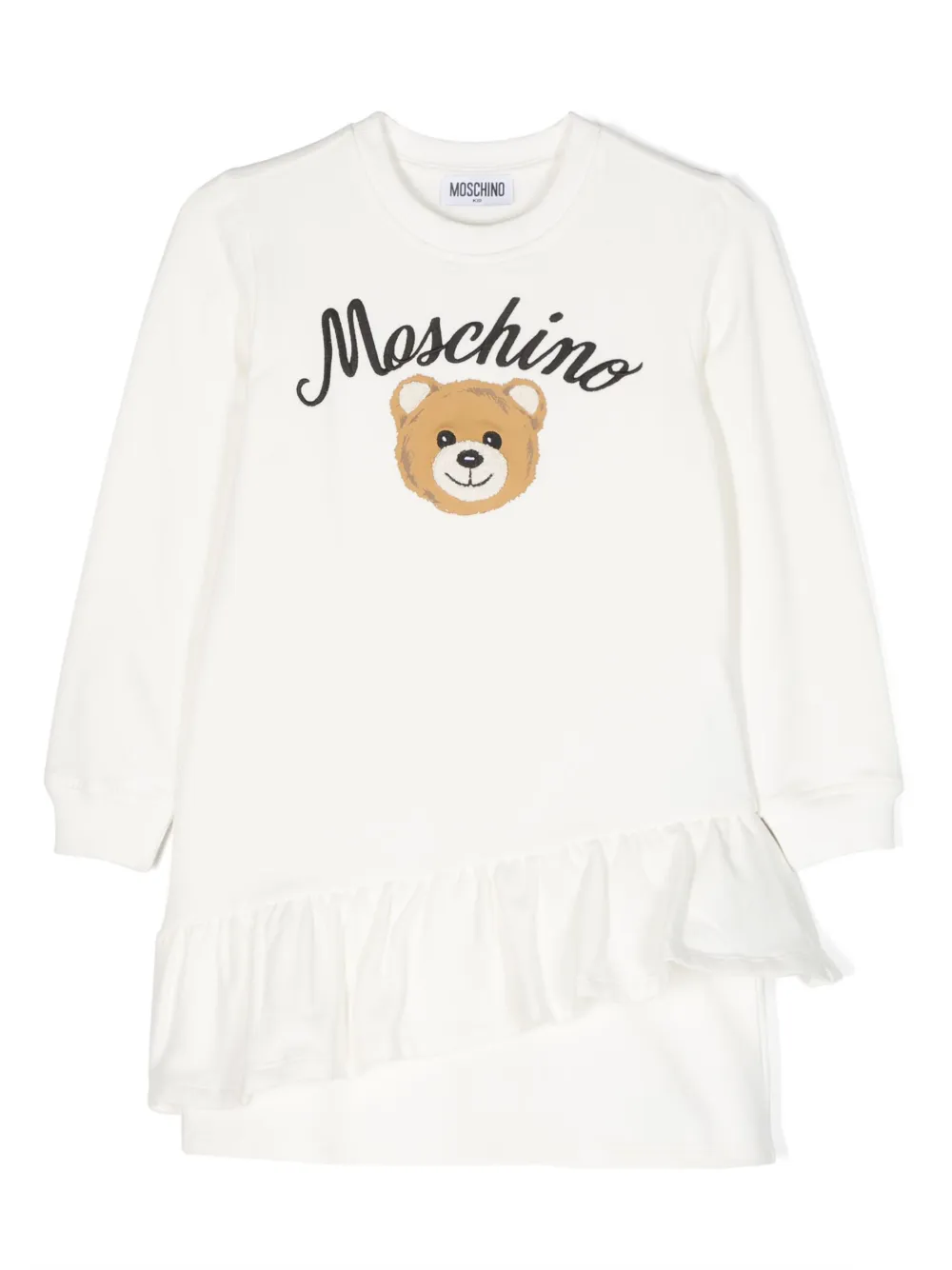 

Платье Teddy Bear с оборками Moschino Kids, белый