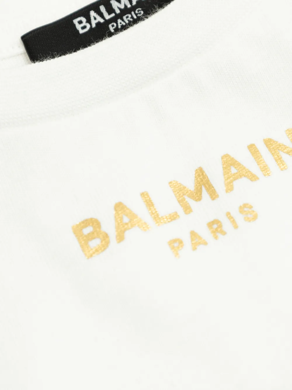 Футболка с оборчатым подолом Balmain Kids, белый — фото 4