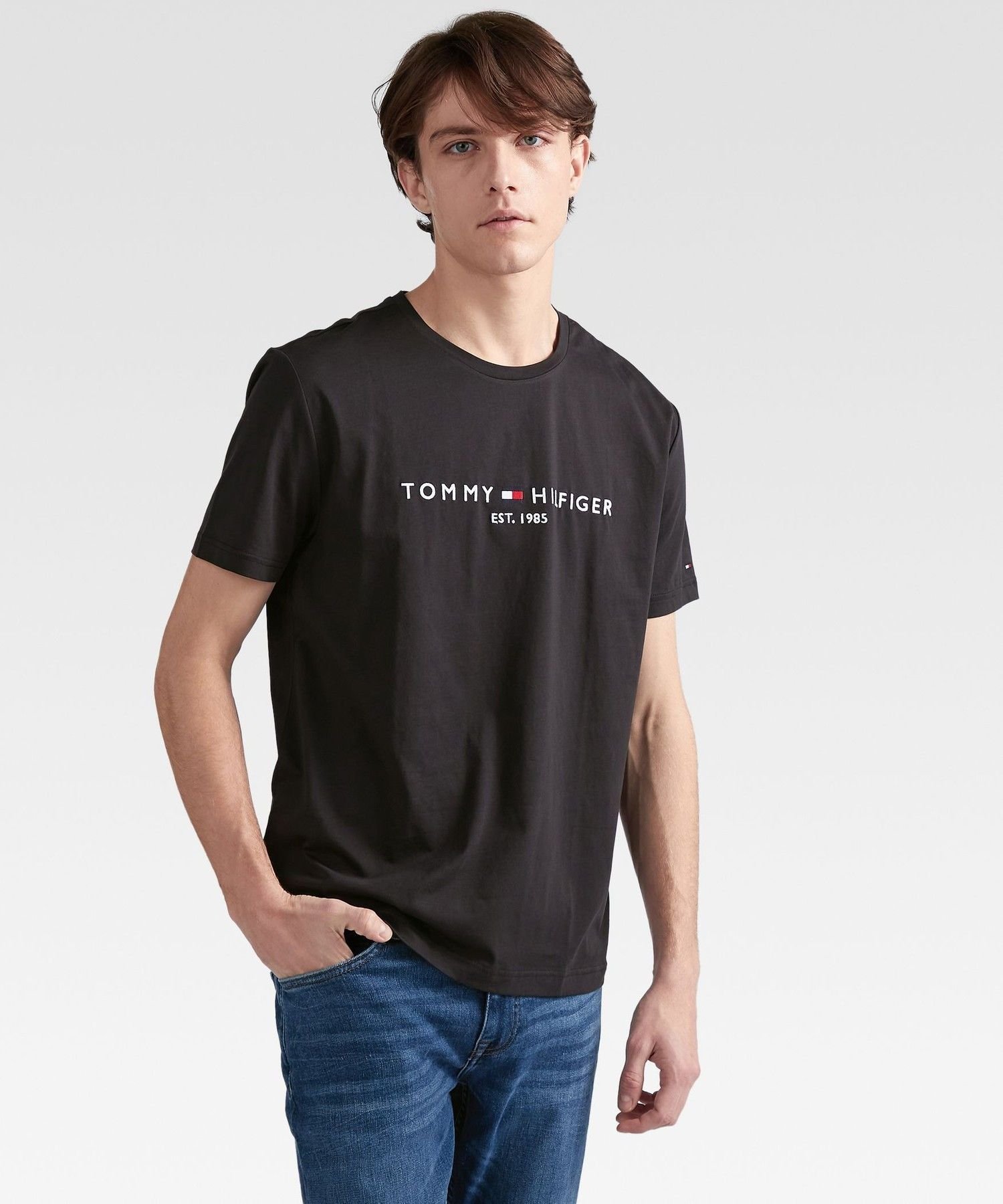 Базовая футболка с логотипом TOMMY HILFIGER, Black BAS