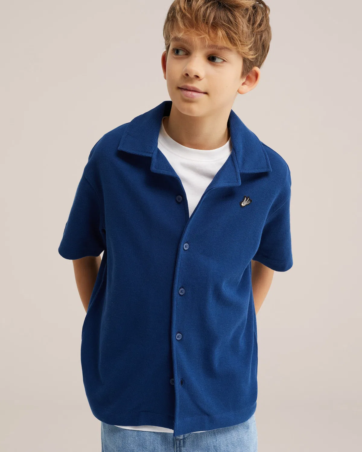 Рубашка на пуговицах стандартного кроя We Fashion, Cobalt Blue — фото 3
