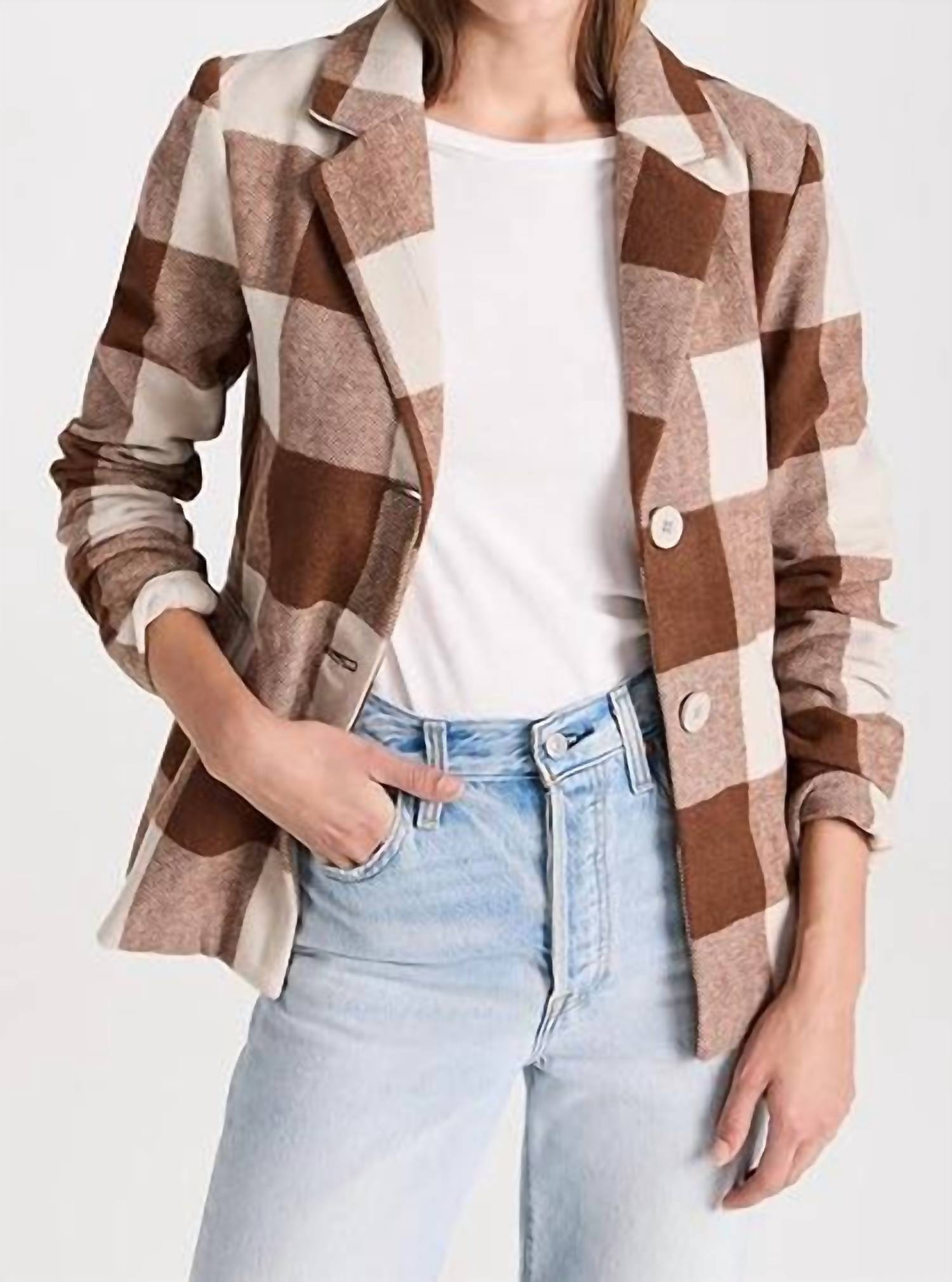 

Блейзер Ricki Plaid в клетку цвета коньяка Splendid, цвет cognac plaid