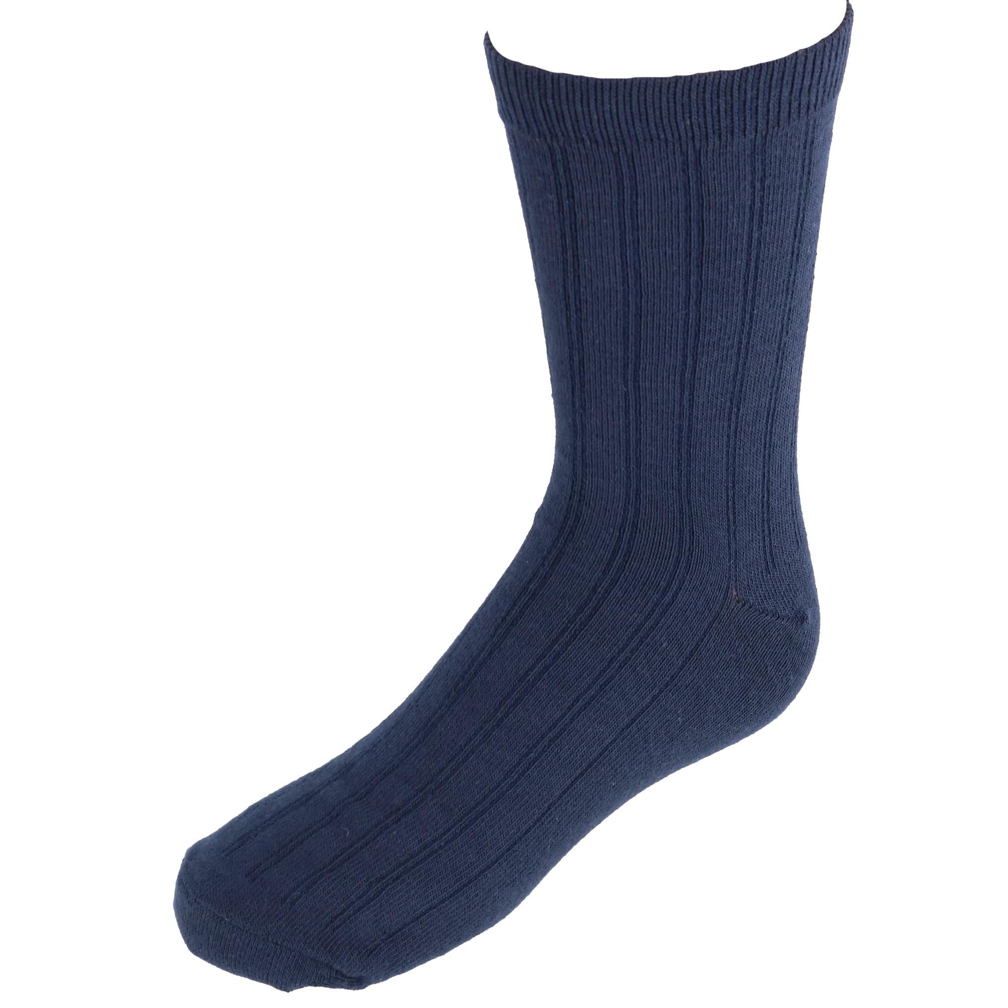 

Детские хлопковые ребристые носки в форме экипажа Jefferies Socks, темно-синий