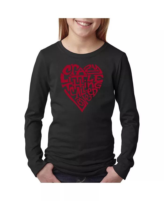 

Футболка с длинным рукавом Big Girl's Word Art - Crazy Little Thing Called Love LA Pop Art, черный