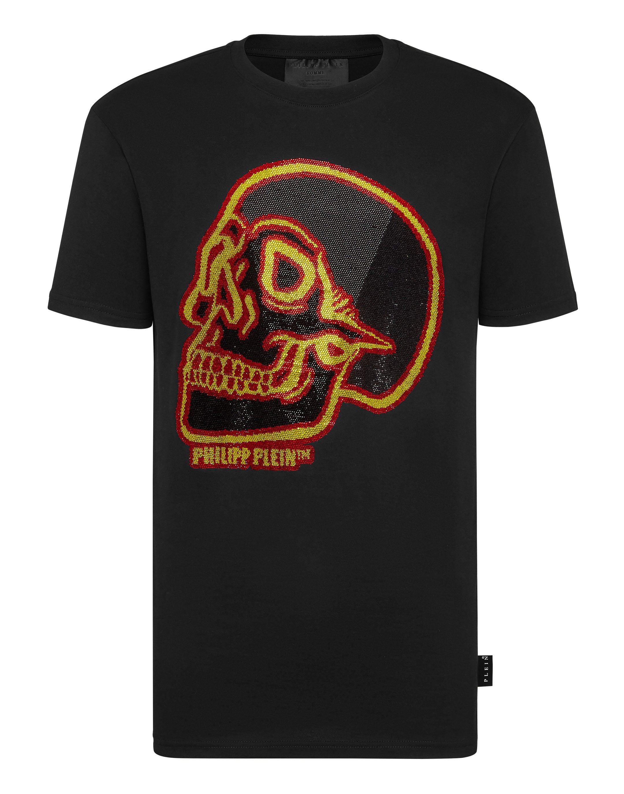 

Футболка с круглым вырезом SS Crystal outline Skull PHILIPP PLEIN, черный/красный