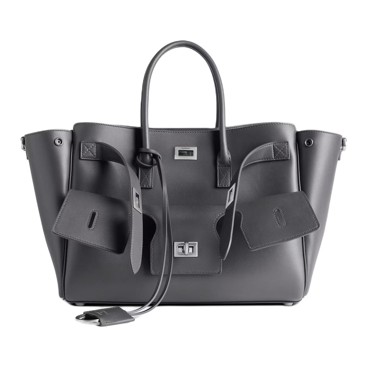 

Balenciaga Гладкая кожаная сумка-шоппер маленькая женская серая
