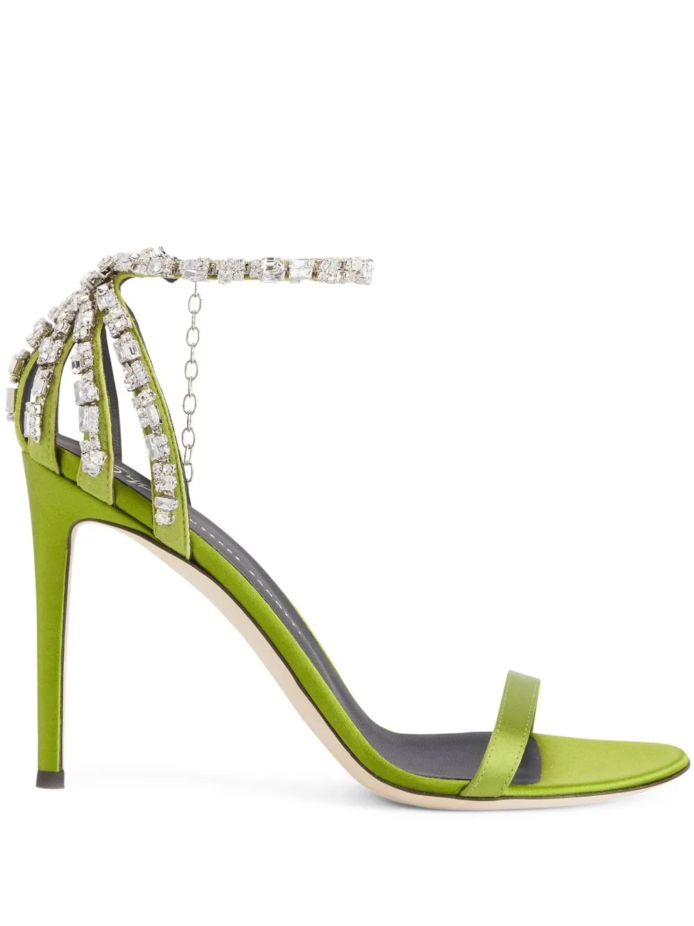 Босоножки Adele 105 с кристаллами Giuseppe Zanotti, зеленый
