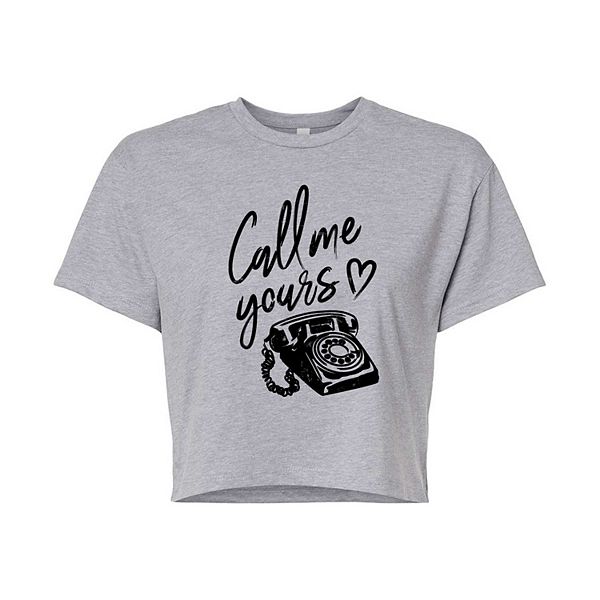 

Футболка Juniors' Call Me Yours cropped Licensed Character, Heather Gray