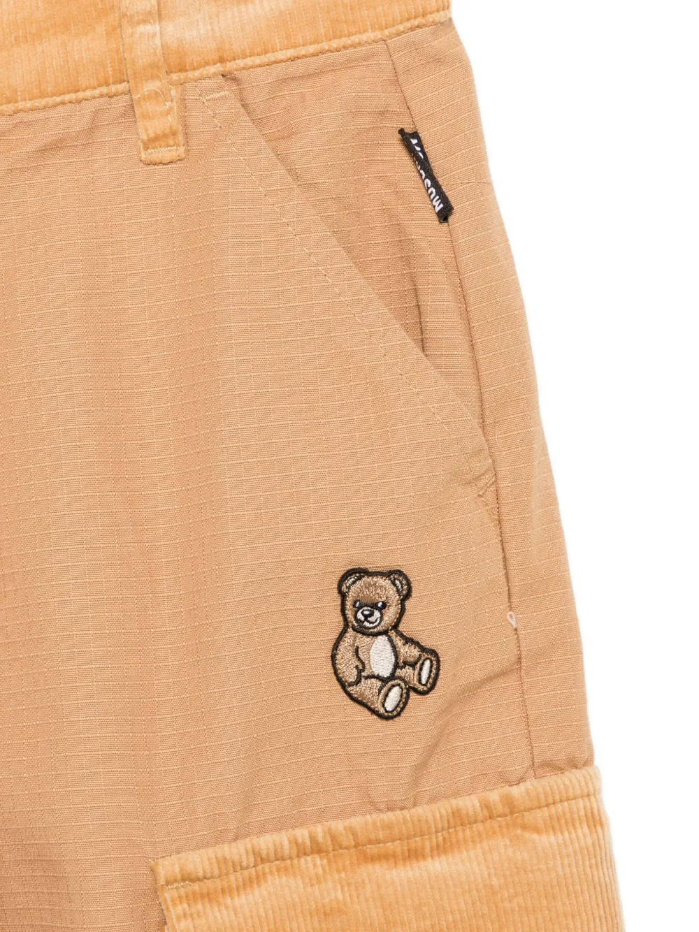 Брюки-карго с вельветовыми карманами Moschino Kids, коричневый — фото 3