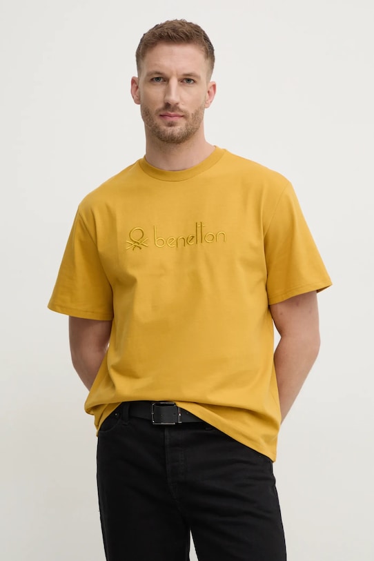 

Хлопковая футболка United Colors Of Benetton, желтый