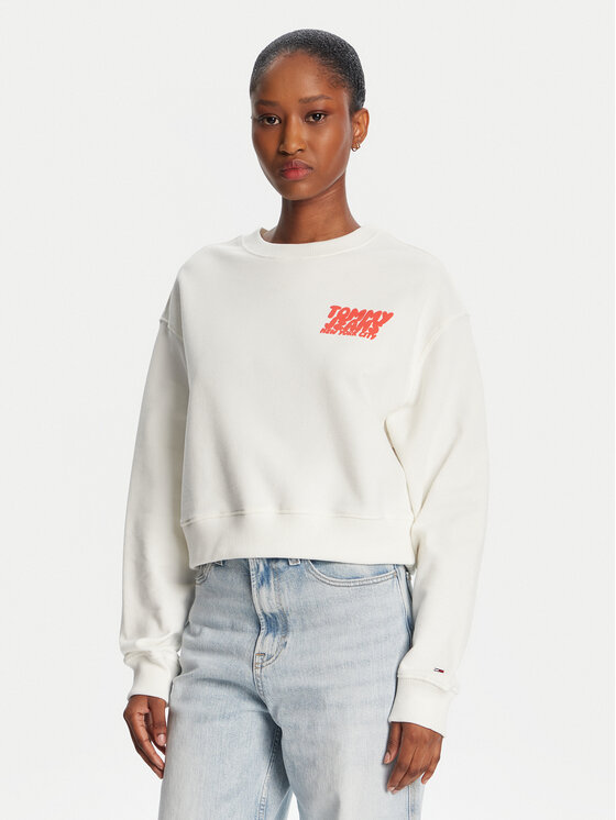 

Свободный крой толстовки DW0DW21345 Tommy Jeans, белый