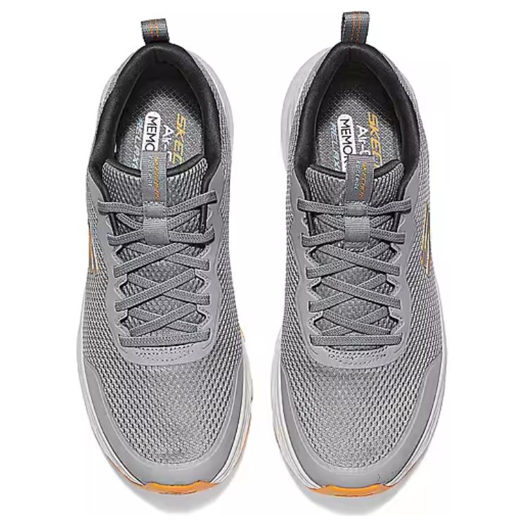 Спортивные низкие кеды для бега мужские серо-оранжевые Skechers — фото 4