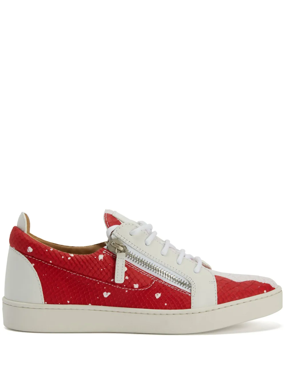 

Кеды с эффектом разбрызганной краски Giuseppe Zanotti, красный