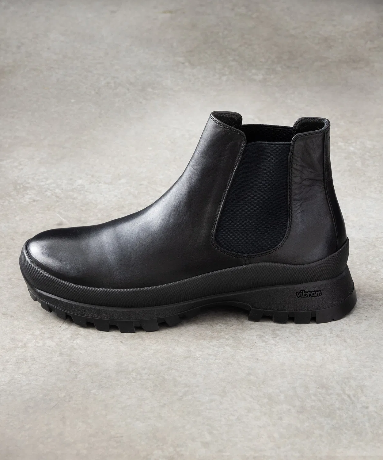 Ботинки PADRONE SIDE GORE BOOTS с подошвой Vibram, кожа, черные — фото 4