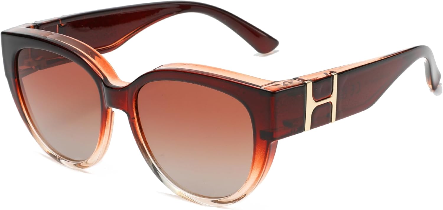 

Солнцезащитные очки Cyxus Fit Over для женщин, модные дизайнерские очки большого размера с поляризацией, защита от УФ-излучения UV400 для вождения, P1185, Less 5.14x2.28in-red/Gradient Tea-p1186