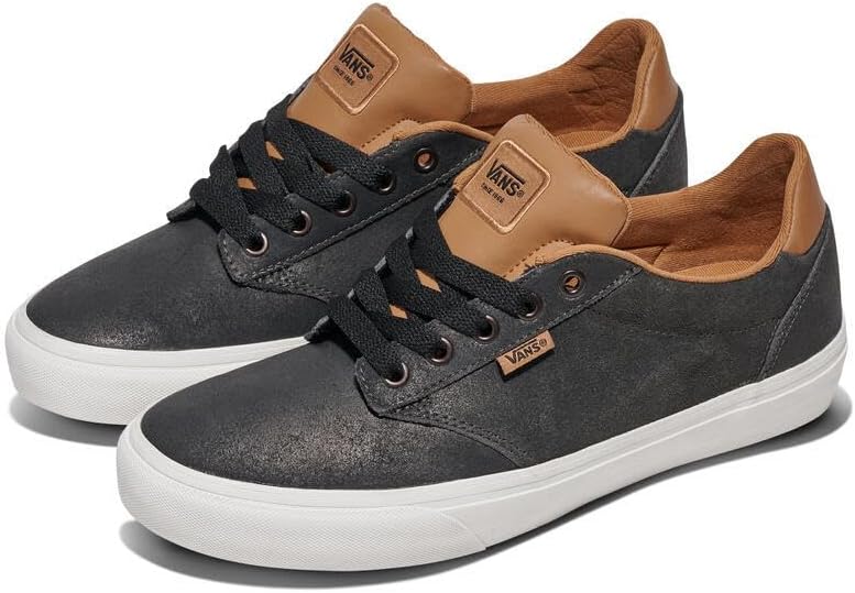 Vans Mens Atwood Deluxe Shoe | Низкие модные кроссовки для работы, прогулок и повседневной носки, Soft Suede Black/Brown — фото 2