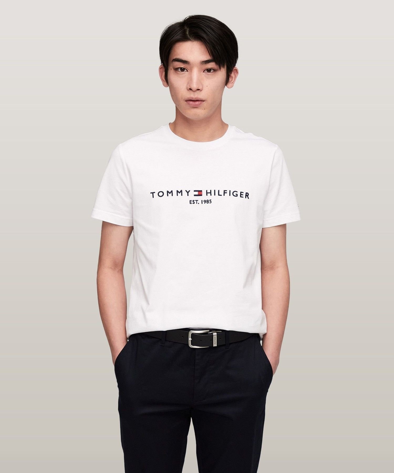 Базовая футболка с логотипом TOMMY HILFIGER, White YBR