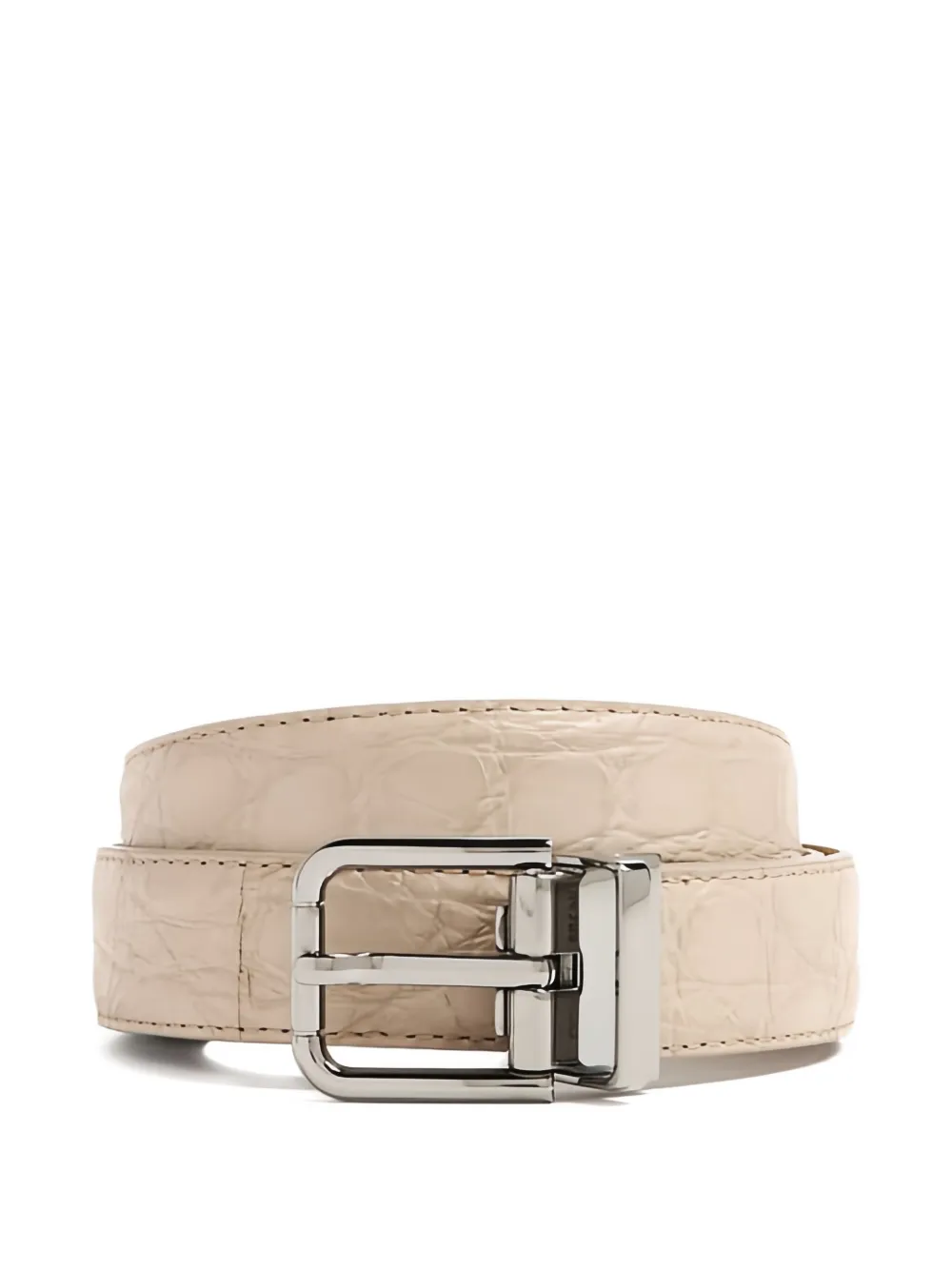 

Кожаный ремень с пряжкой под крокодила DOLCE & GABBANA, нейтральный