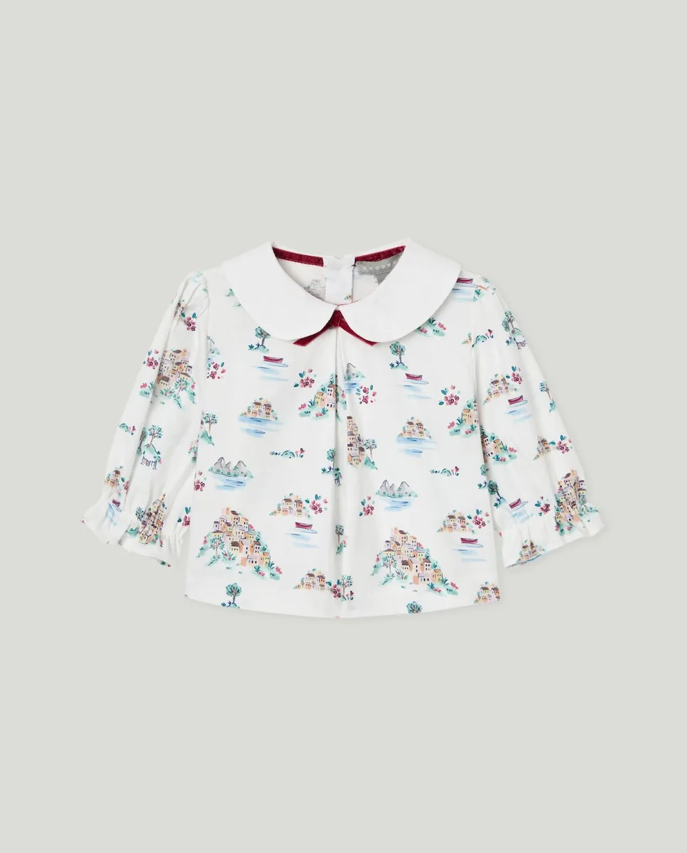 

Блузка с длинным рукавом и воротником «питер пэн» с повсеместным принтом для маленькой девочки Coconut El Corte Inglés, красный