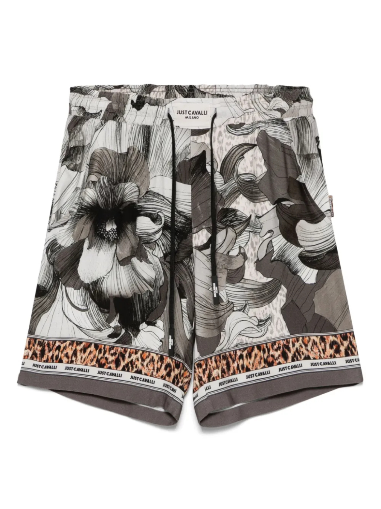 

Шорты с цветочным принтом Just Cavalli, серый