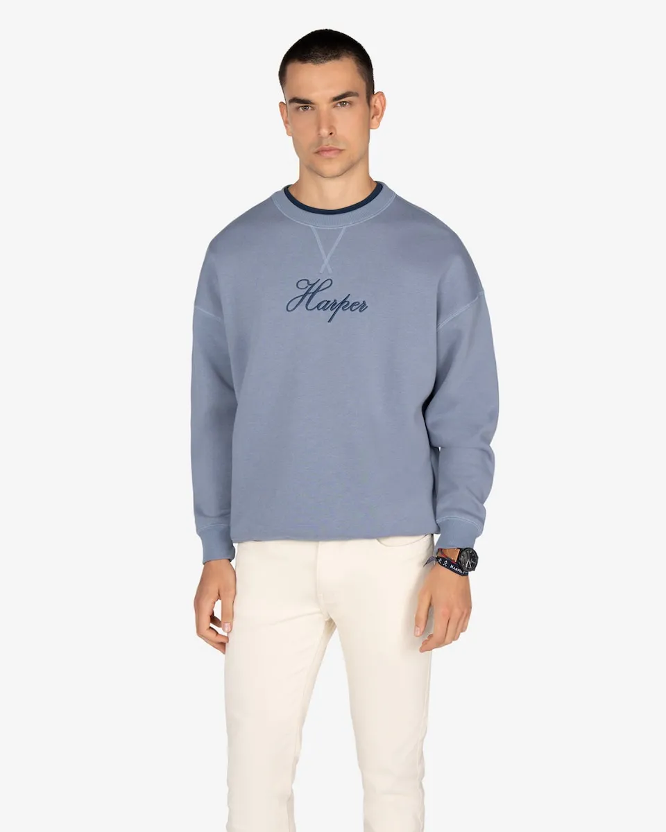 

Мужская толстовка с передним рисунком из хлопка Harper & Neyer, небесно-голубой