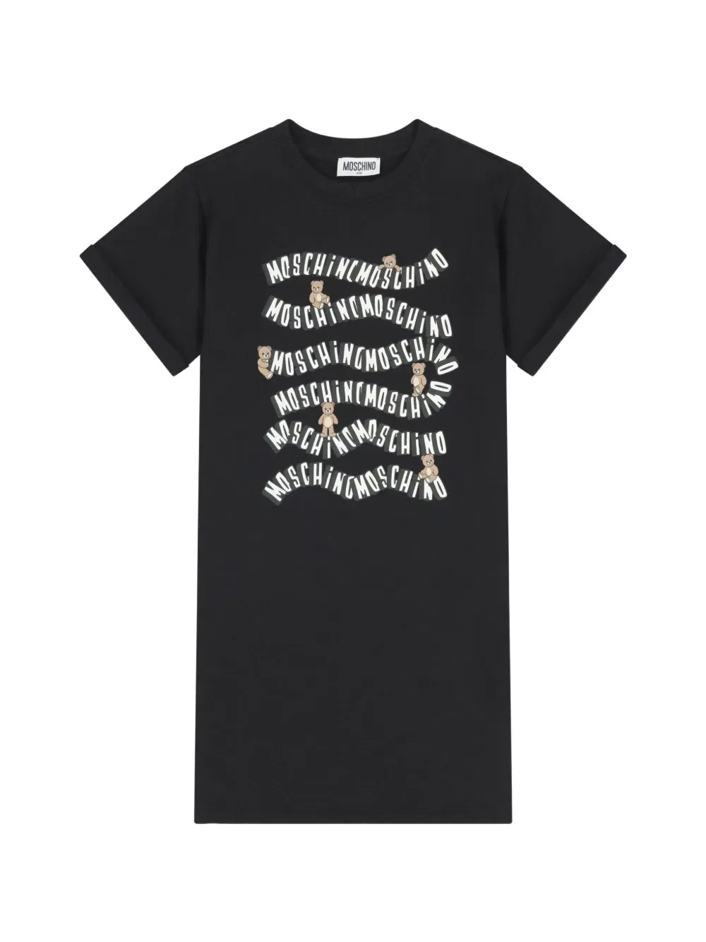 Платье с принтом "мишка" Moschino Kids, черный