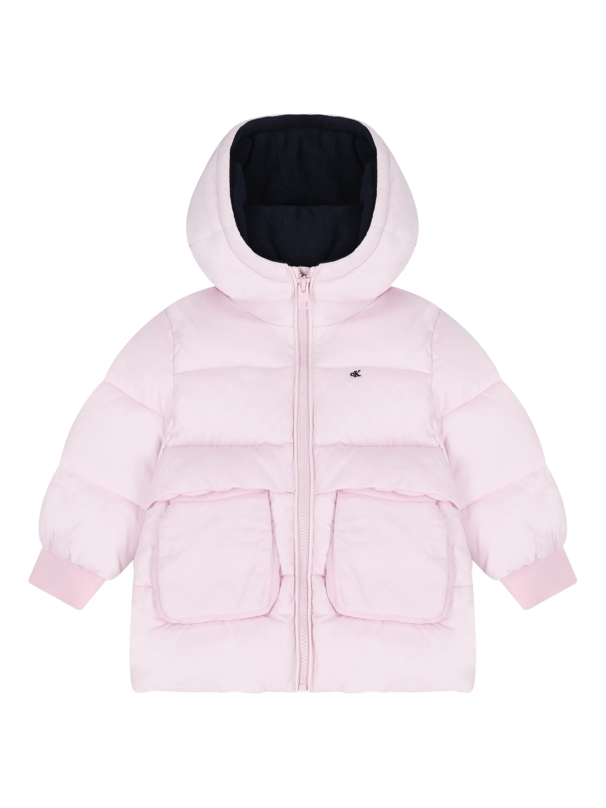 

Пуховик с логотипом Calvin Klein Kids, розовый