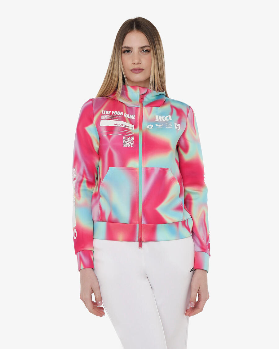 

JAKED Женская синтетическая фитнес-толстовка цвета фуксии и разноцветная