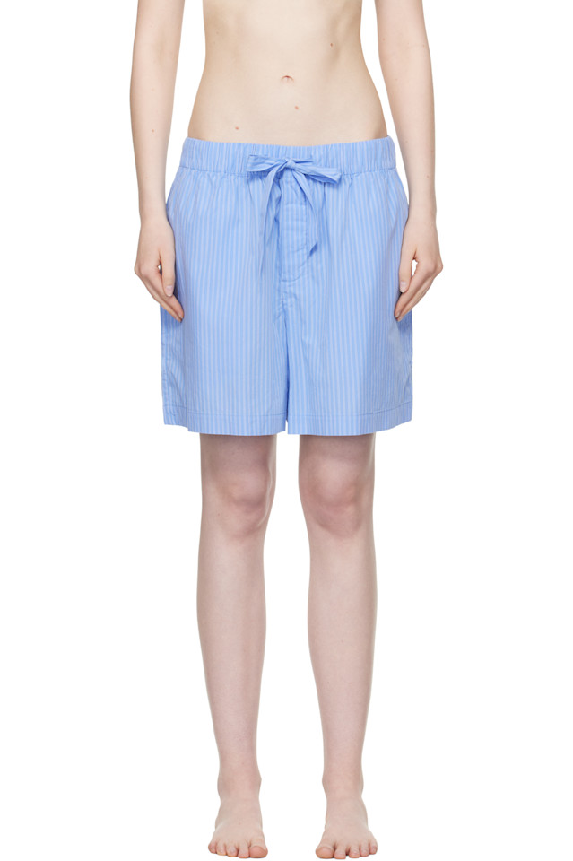 

Пижамные шорты из поплина Tekla, цвет pin stripes