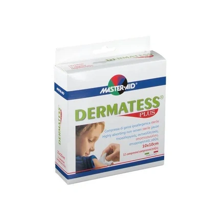 

Стерильные гипоаллергенные марлевые подушечки Master-Aid Dermatess Plus 10x10 см - упаковка из 12 штук. Pietrasanta Pharma Spa