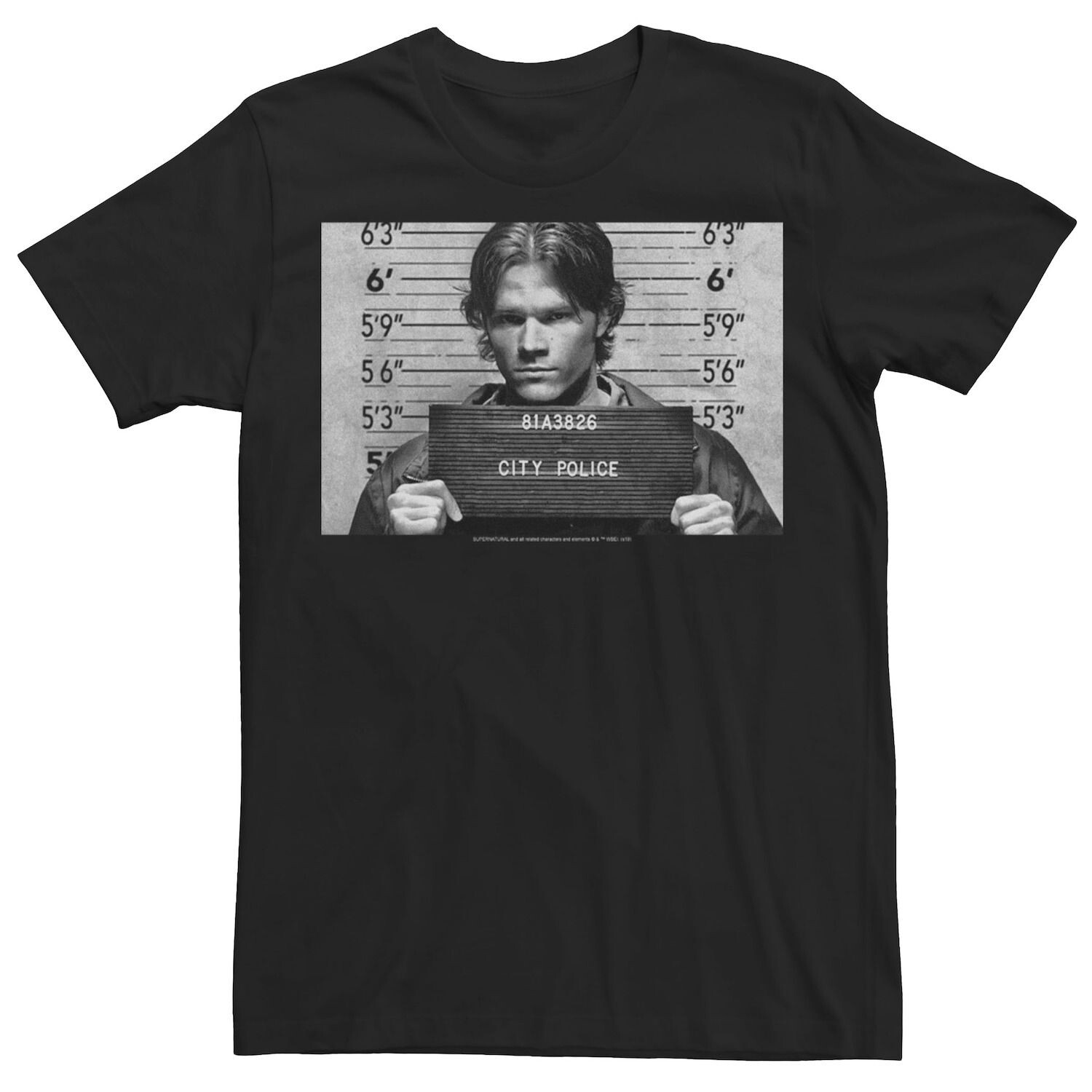 

Мужская футболка Supernatural Sam Greyscale Mugshot Licensed Character