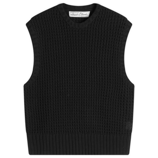 

Вязаный жилет, связанный узором «Мох» About:Blank, черный