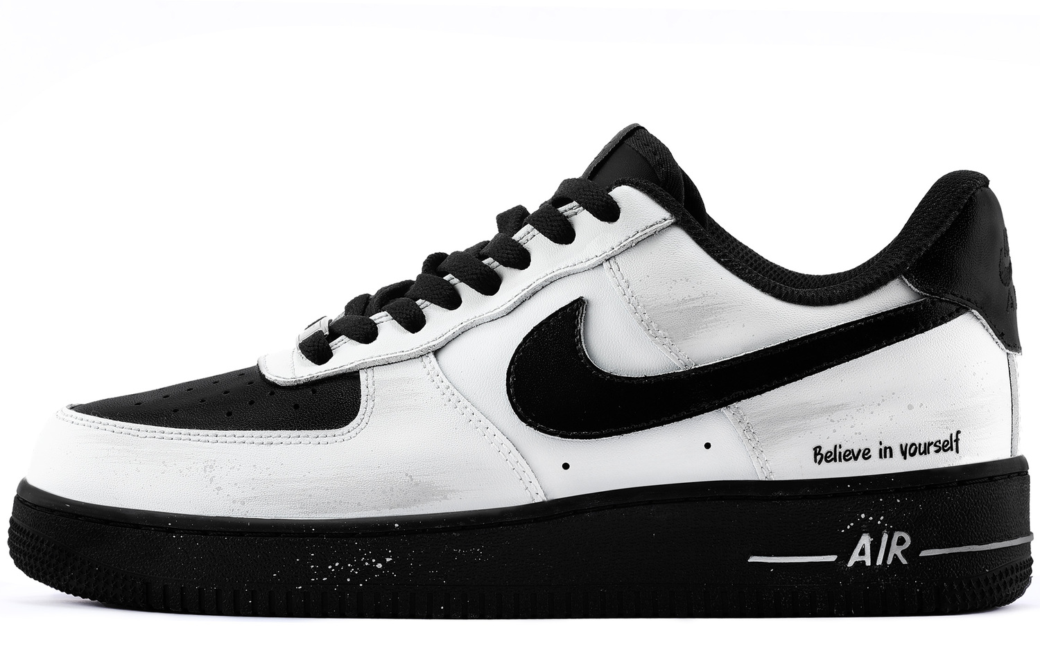 

Nike Кроссовки Air Force 107 Lightweight Height Increasing Low top Skateboard Shoes Men's Black White Gray