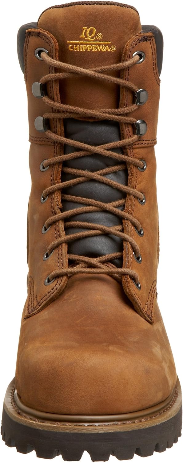 Мужские ботинки Chippewa Hador 8 с металлическим подноском - премиальная натуральная кожа, ортопедическая стелька, металлическая вставка, соответствует стандартам EH ASTM F2413, Tuff Bark — фото 2