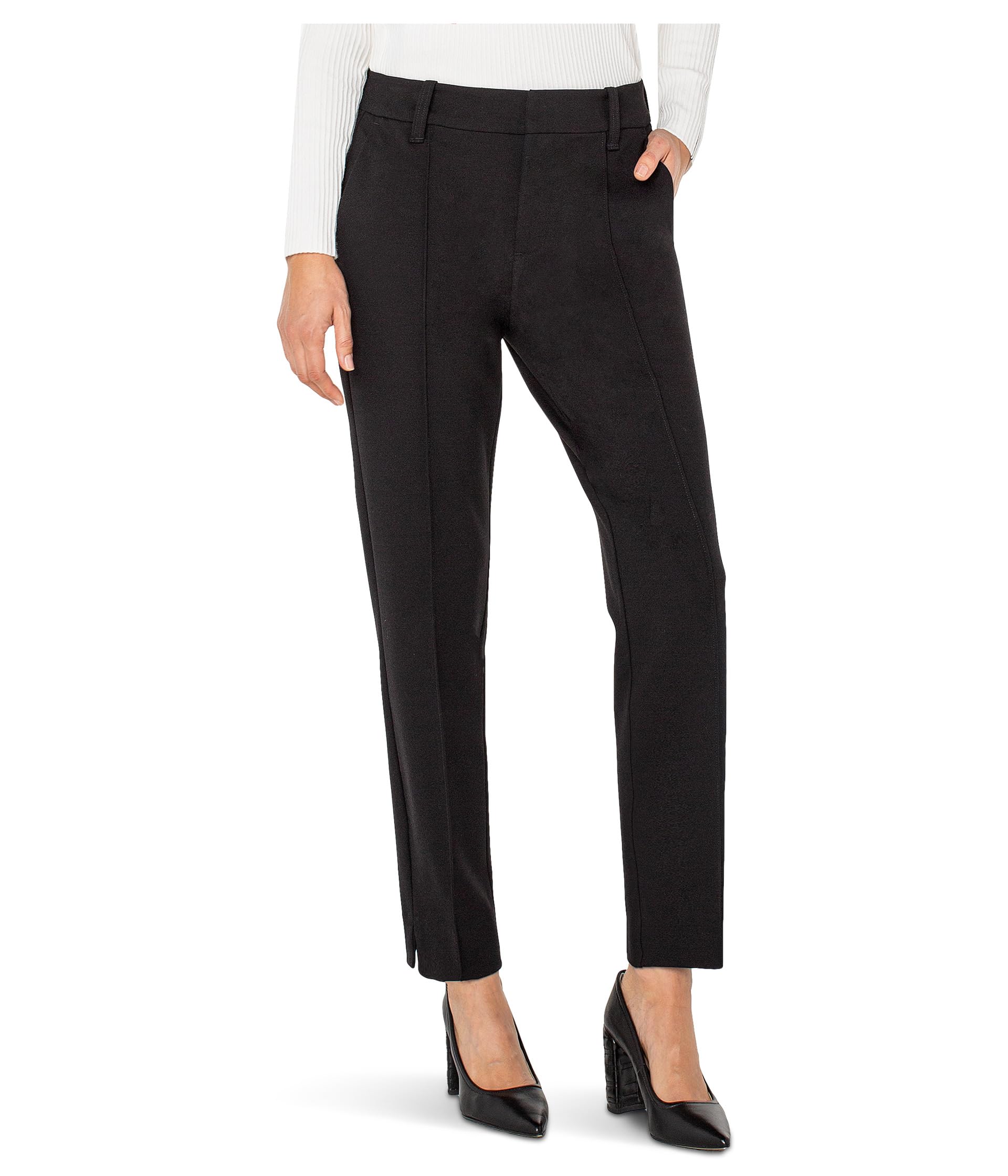 

Брюки Liverpool Los Angeles Petite Gemma Mid-rise Cigarette Trouser 26" Inseam, черный