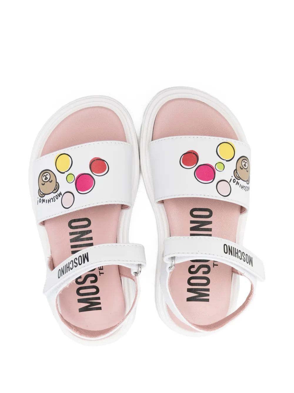 Сандалии с логотипом Moschino Kids, белый — фото 3