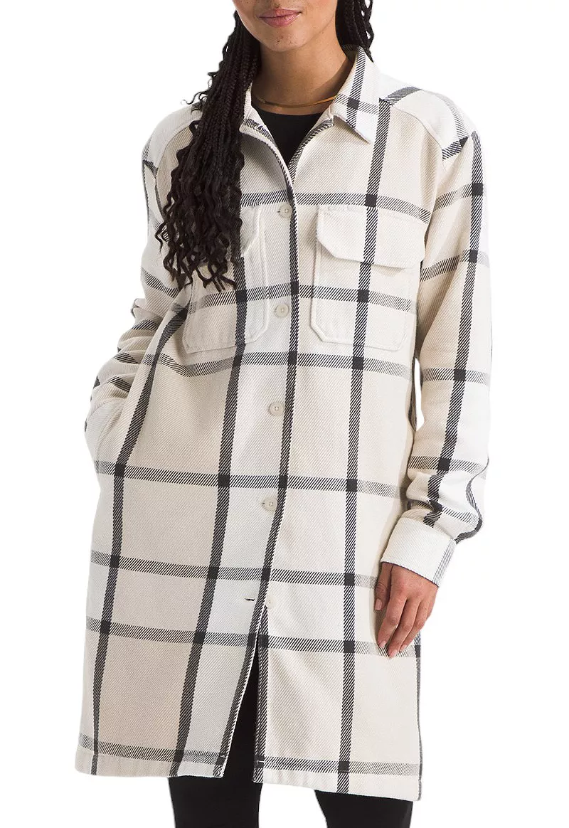 

Женское практичное пальто из твила The North Face, цвет White Dune Plaid