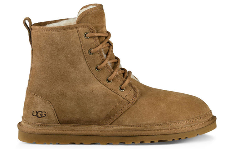 Мужские зимние ботинки UGG Harkley замшевые средней высоты, светло-коричневый — фото 3