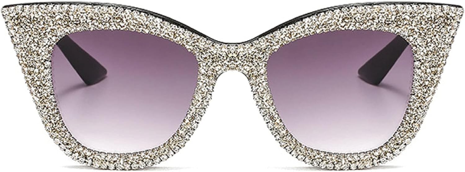 

Модные солнцезащитные очки большого размера с крупными стразами в форме «кошачьих глаз» для женщин, винтажные солнцезащитные очки в форме бабочки с бриллиантами, элегантные женские очки mincl, Black