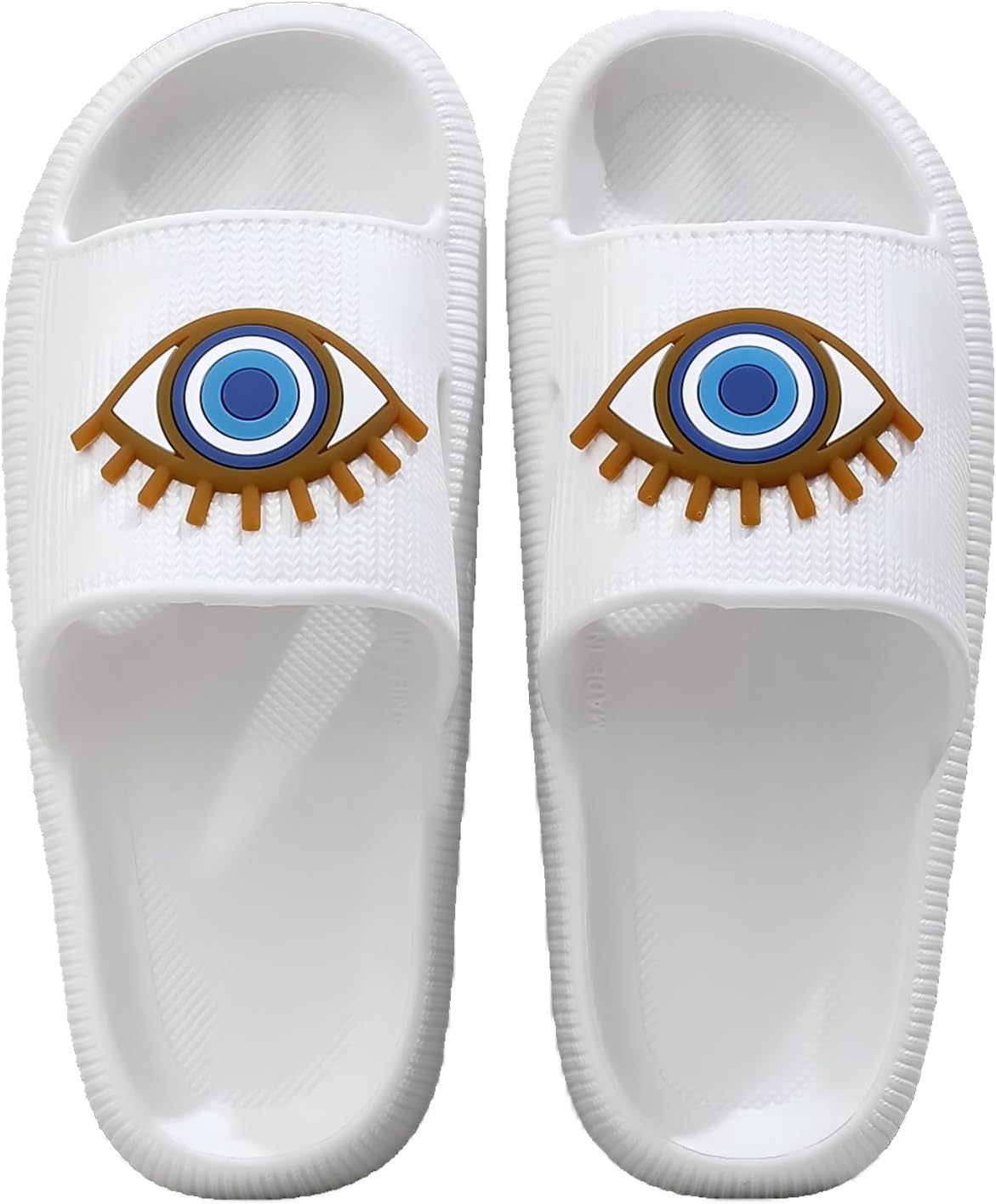 

Женские и мужские тапочки Cloud, шлепанцы для бассейна, душевые, пляжные сандалии, тапочки для ванной, с толстой подошвой, противоскользящие, удобные Nmhoo, Eyes White