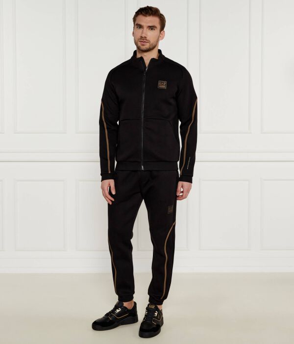 

Спортивный костюм Ea7 Regular Fit с полоской по бокам, черный