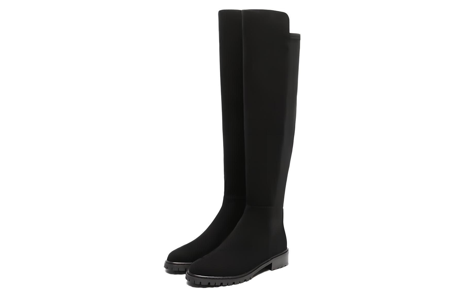 Ботфорты SW 5050 CITY с высотой голенища до колена на каблуке 3 см женские черные Stuart Weitzman, Black Frosted — фото 4