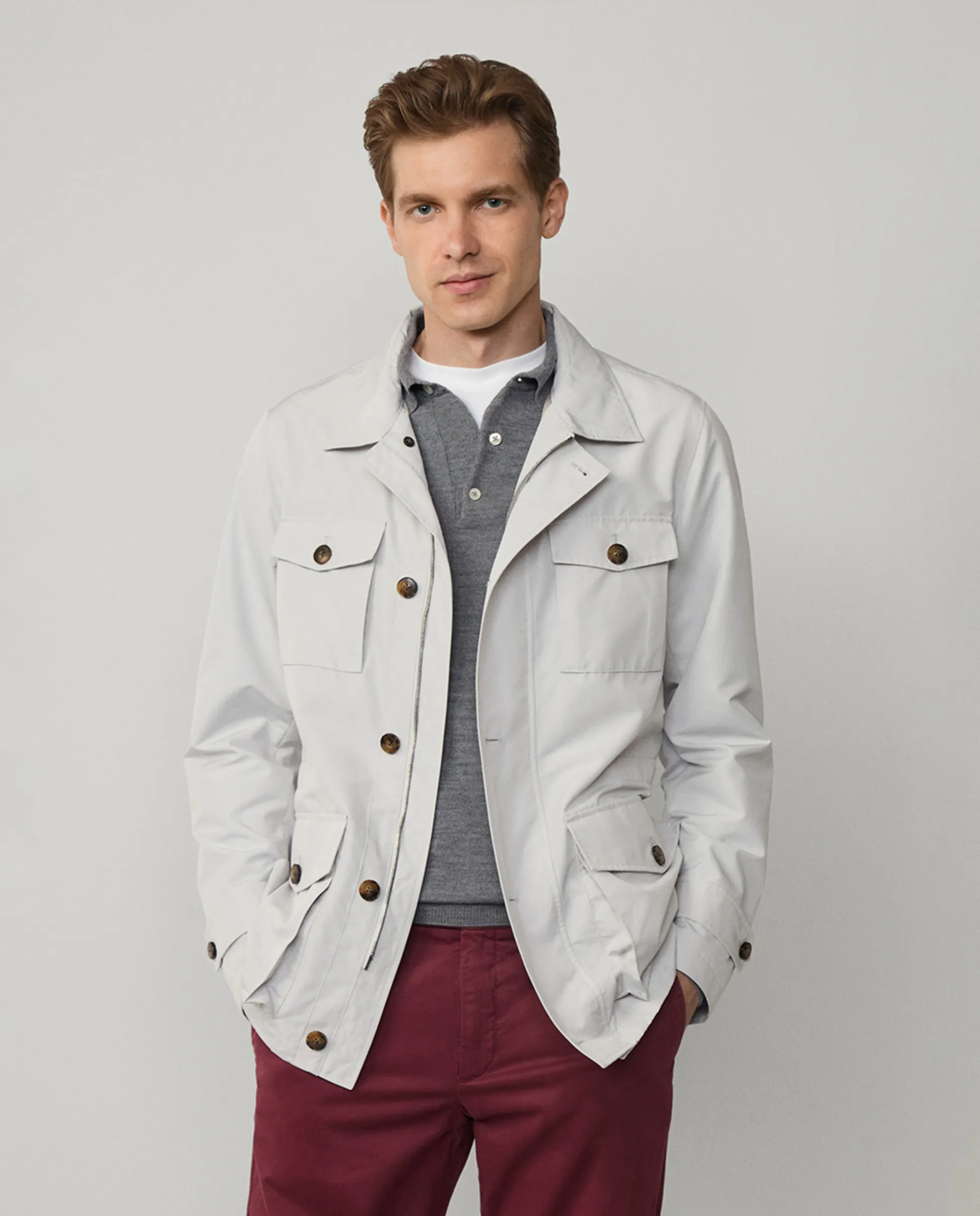 

Мужская куртка с четырьмя карманами Façonnable, пастельно-розовый