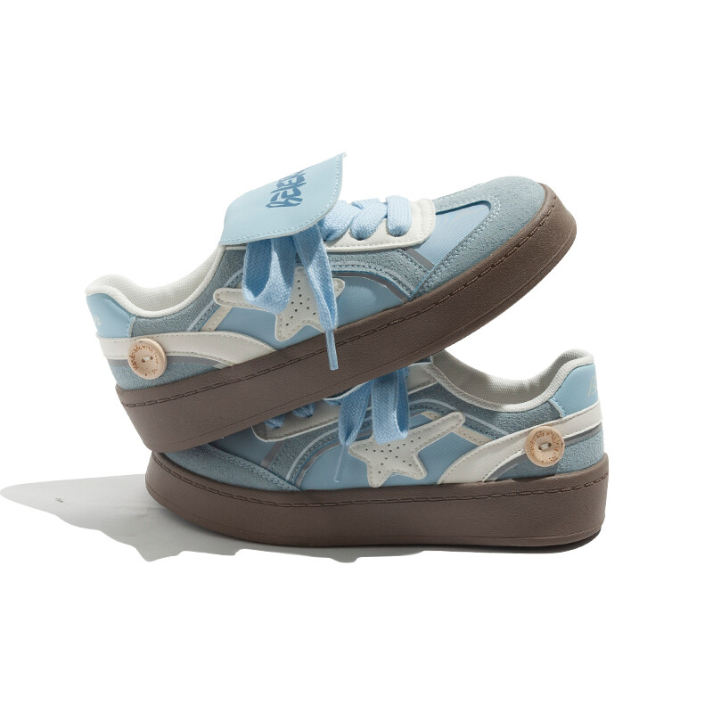 Кеды, скейтборд обувь женская низкая Beier, цвет Milk blue — фото 4
