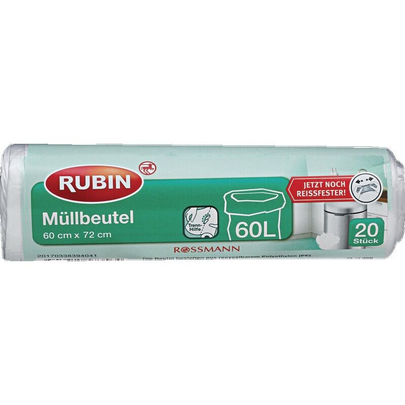 

Мешок для мусора 60 л RUBIN, 20 шт.