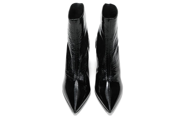 Кроссовки 90mm patent leather effect ankle boots 'black' Prada, черный — фото 4