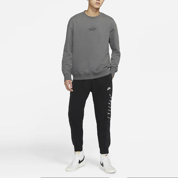 Брюки men's logo printing knit lacing bundle feet sports pants/trousers/joggers black Nike, черный — фото 3