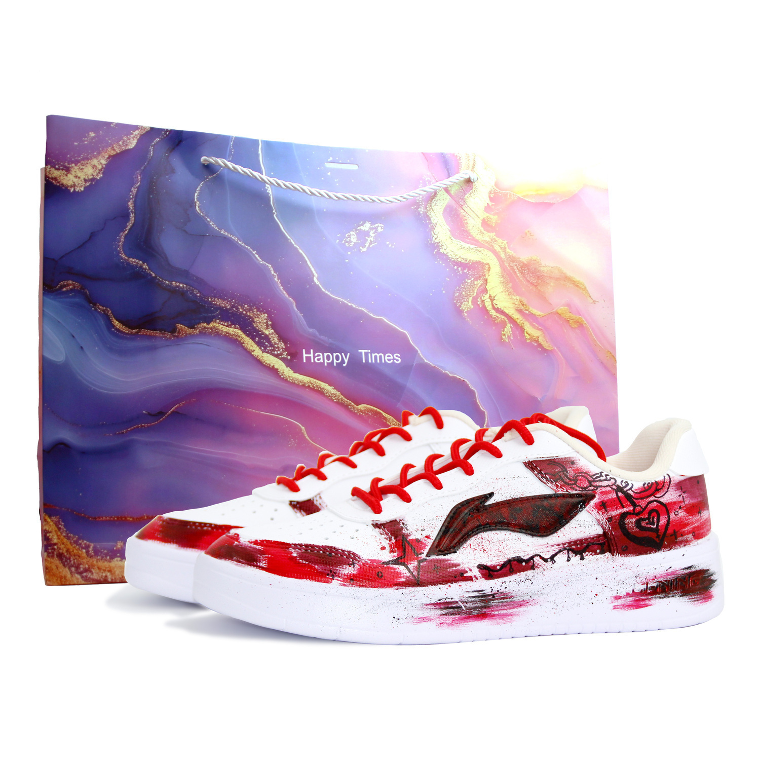 

Кроссовки для скейтбординга LiNing Pontoon Boats Balance, легкие, дышащие, низкие, унисекс, красные и черный