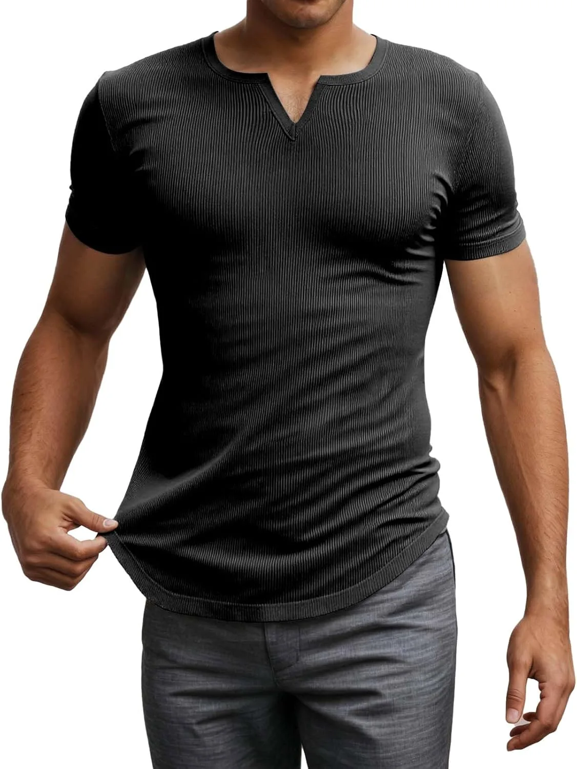 

Мужская футболка V-образного выреза Slim Fit с коротким рукавом