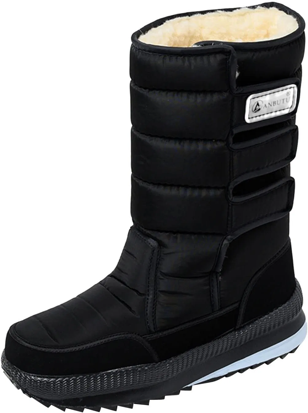 Ботинки Generisch 2026 Herren Paar Stiefel Winter warm kalt spritzwassergeschützte Wasserhakenschlaufe verdickte Schneestiefel, Schwarz