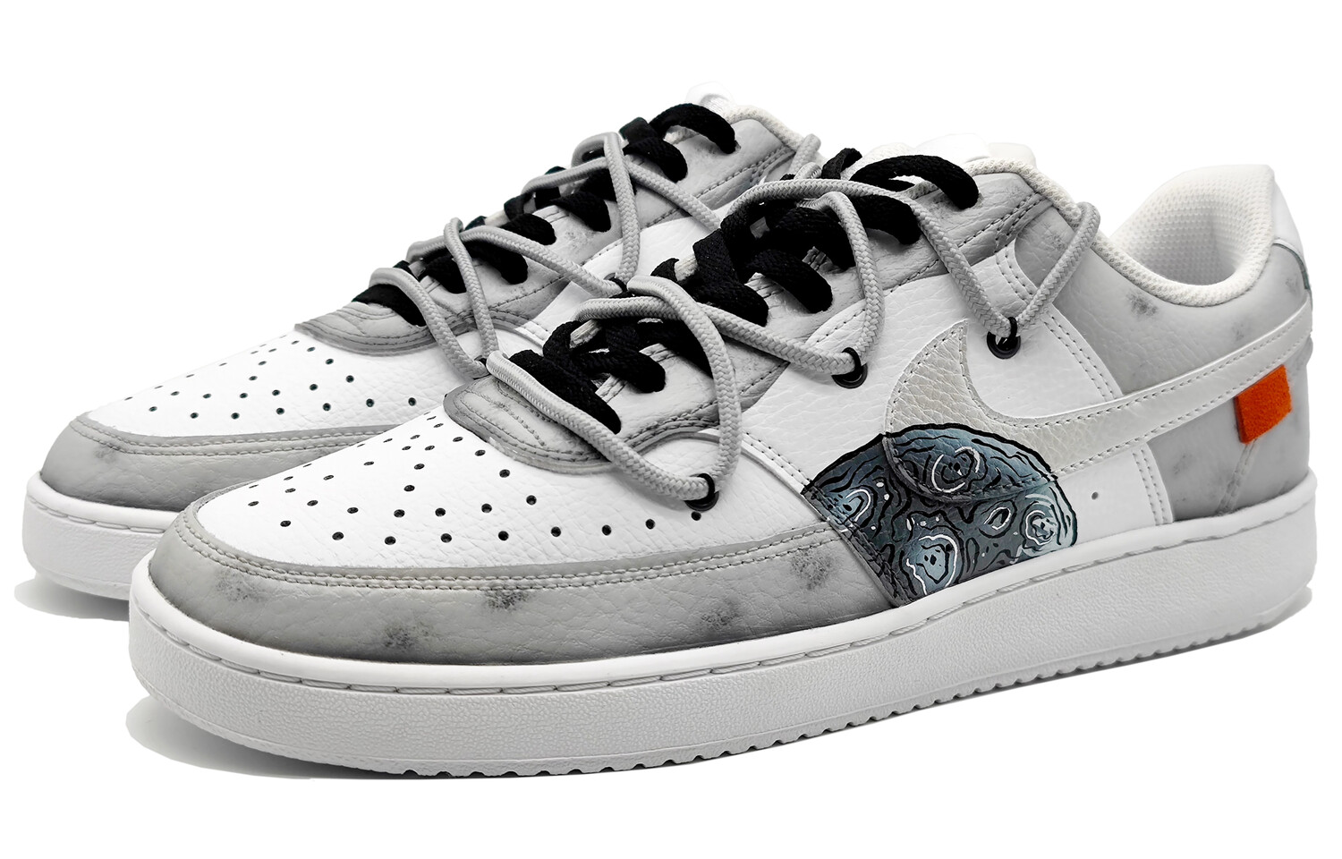

Кроссовки Nike Court Vision 1 Skateboard Shoes Women's Low-Top Black White Gray